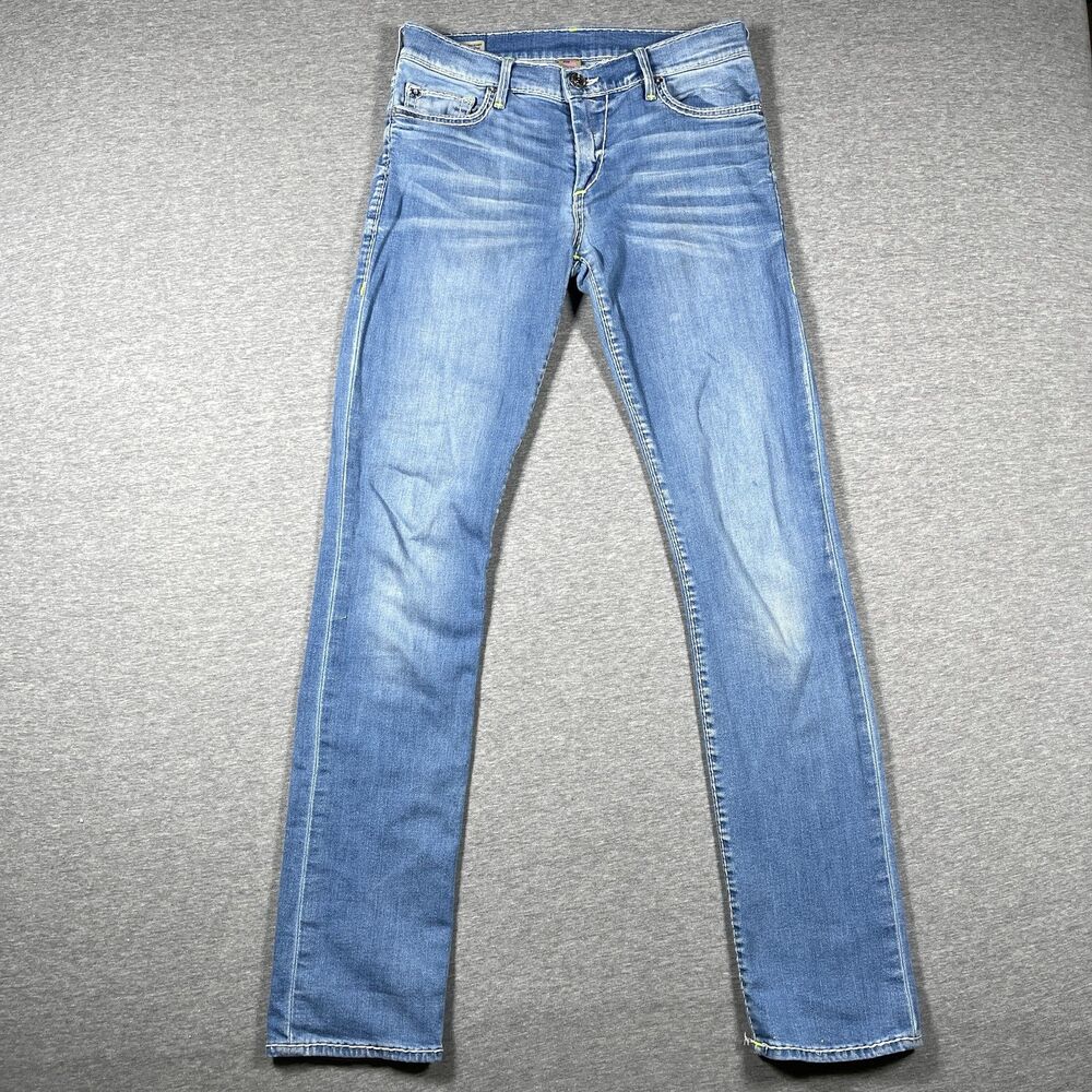 True Religion Jeans Womens 28 Blue Straight Mid Rise Light Wash Denim Y2K